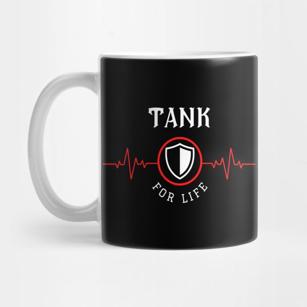 Tank for Life Heartbeat ECG Heart Line Design Roleplaying Game Tanking Class by Onyxicca